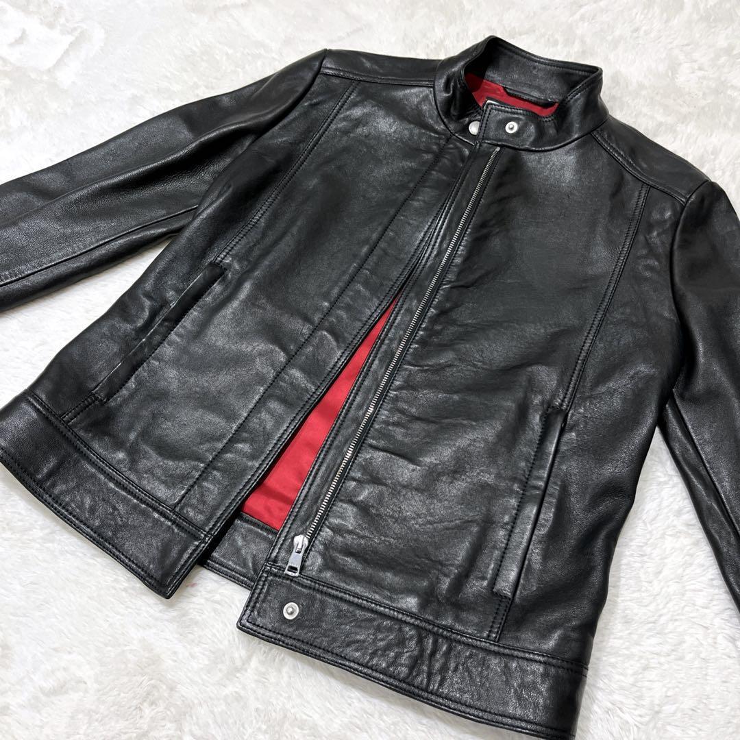 【現行 ✨美品✨サイズ40】GUCCI ラムレザーシングルライダースジャケット