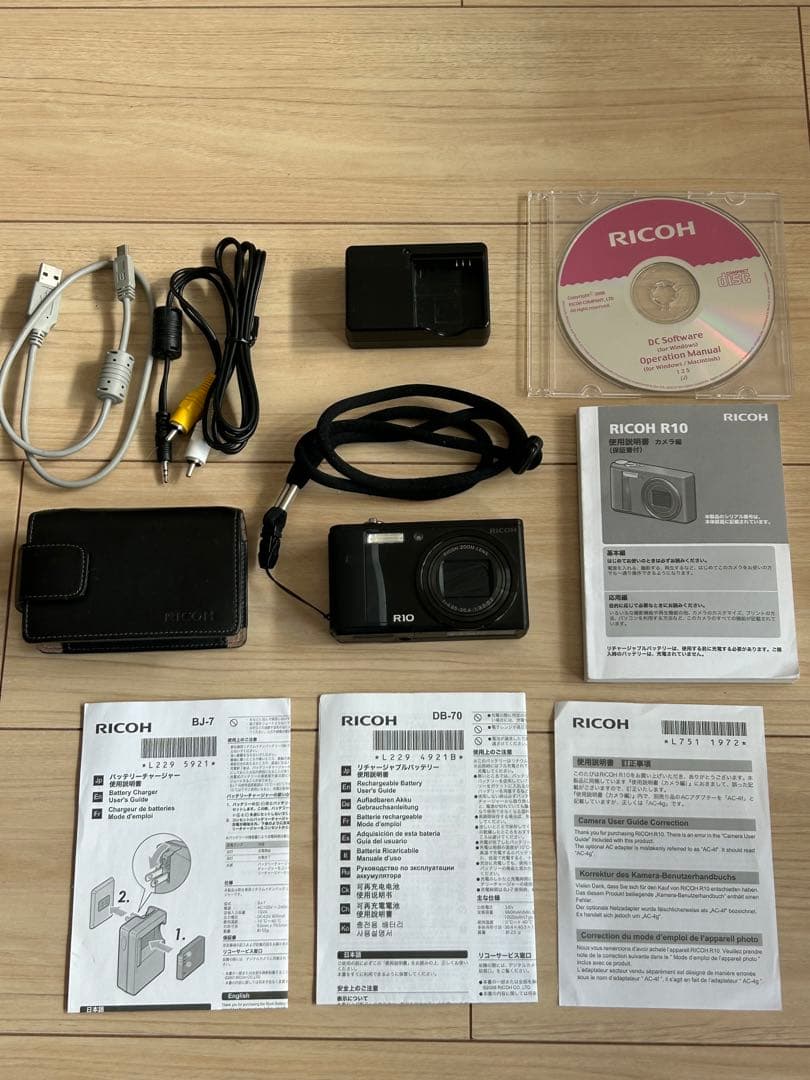 【動作確認済み】RICOH R10 デジカメ コンデジ 説明書 純正ケース付