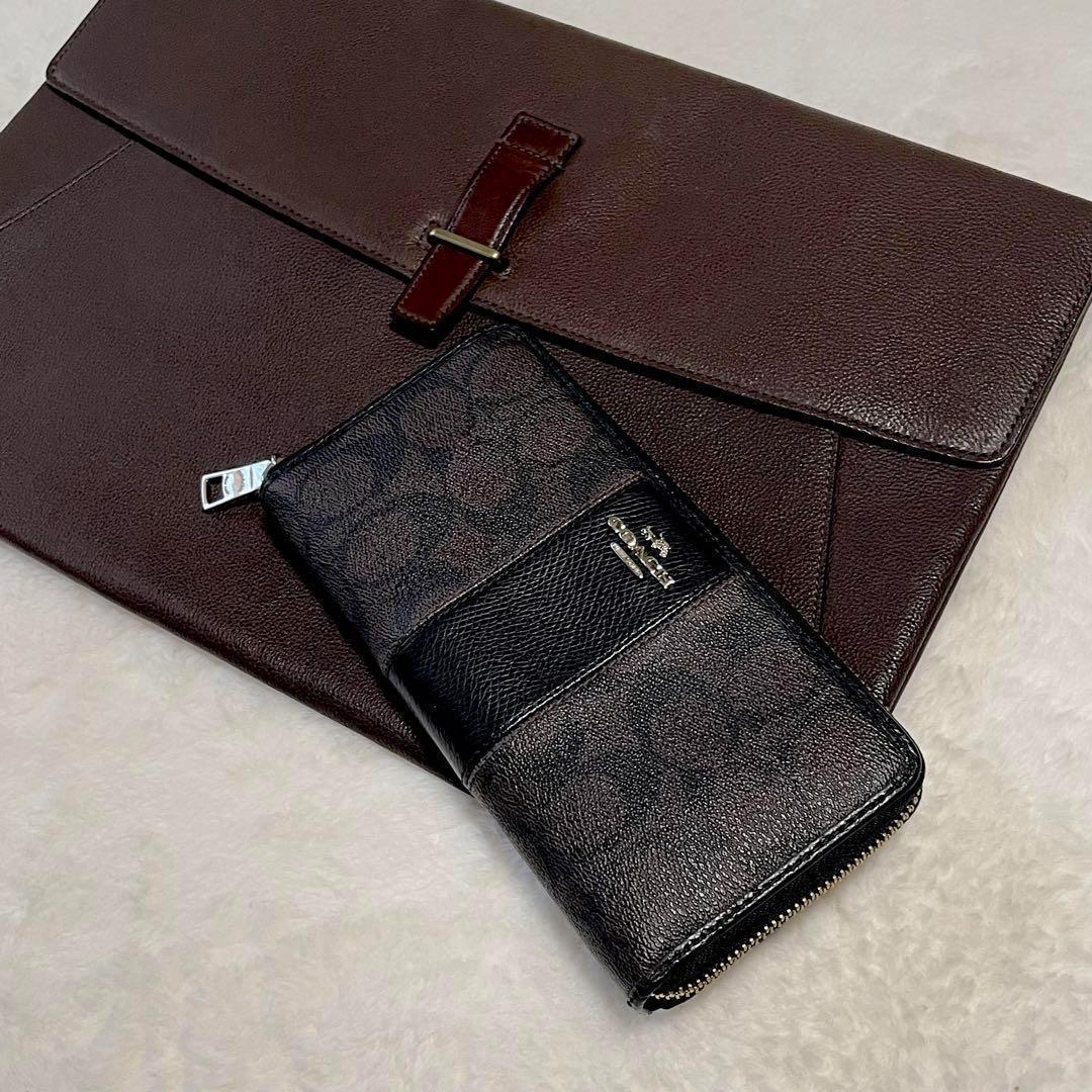 美品COACHコーチ ビジネスバック A4 PC 大容量 ブラウン F70479