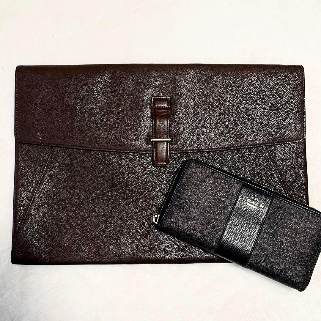 美品COACHコーチ ビジネスバック A4 PC 大容量 ブラウン F70479