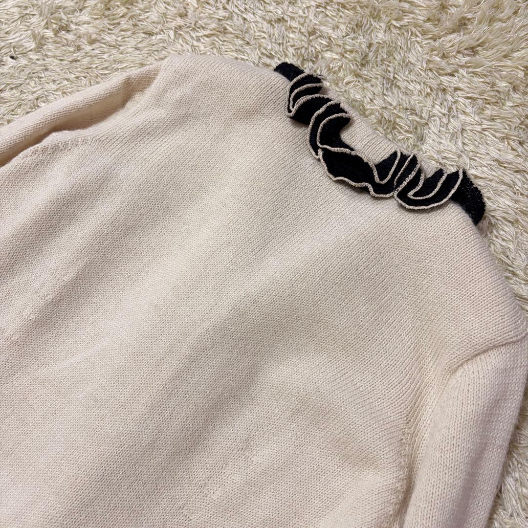 美品  ALPACA ロイヤルアルパカ フリル カーディガン ペルー製