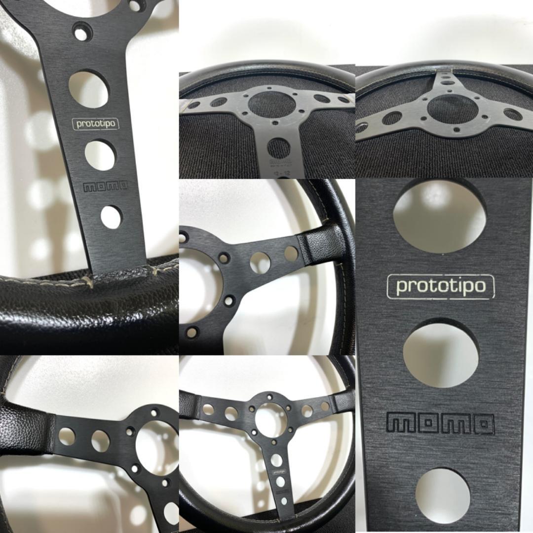 モモ プロト ティーポ 35パイ ブラックレザー 正規品 12年製 ステアリング