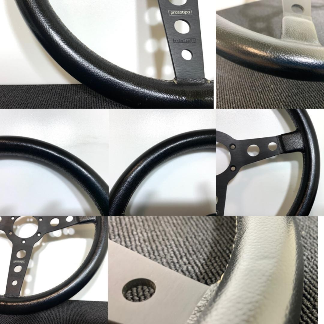 モモ プロト ティーポ 35パイ ブラックレザー 正規品 12年製 ステアリング