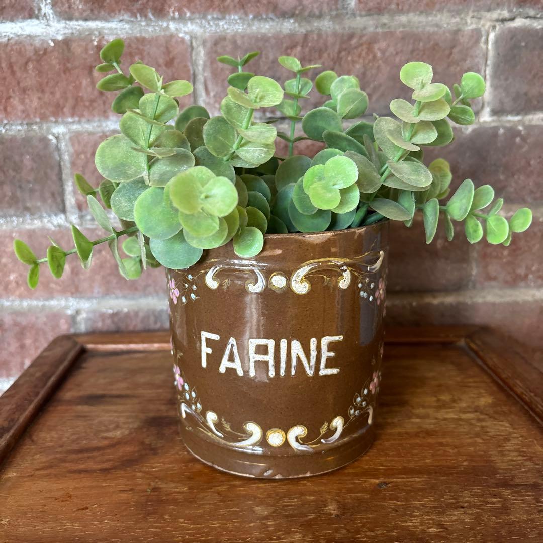 アンティーク　キャニスター　花　フランス