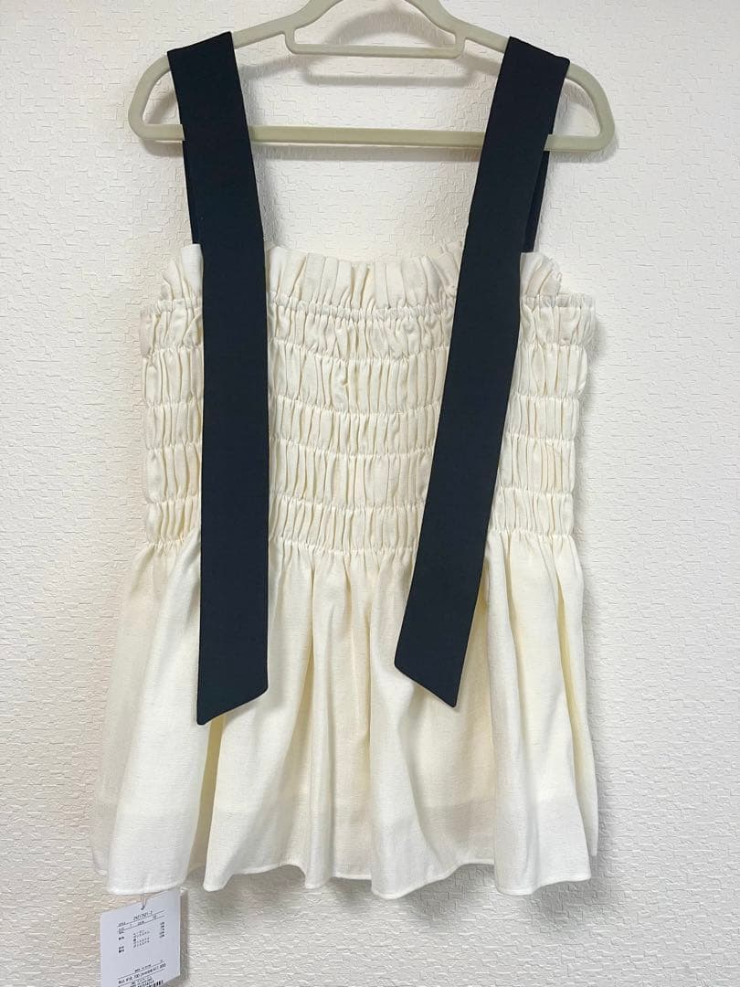 アプワイザーリッシェ　シャーリングベアキャミトップス　白　Sサイズ