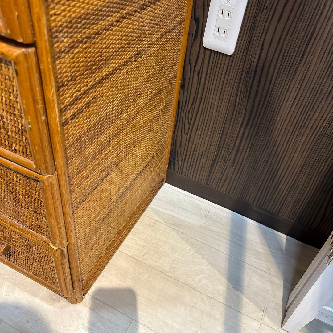 ラタン製シンプルチェスト 6引き出し