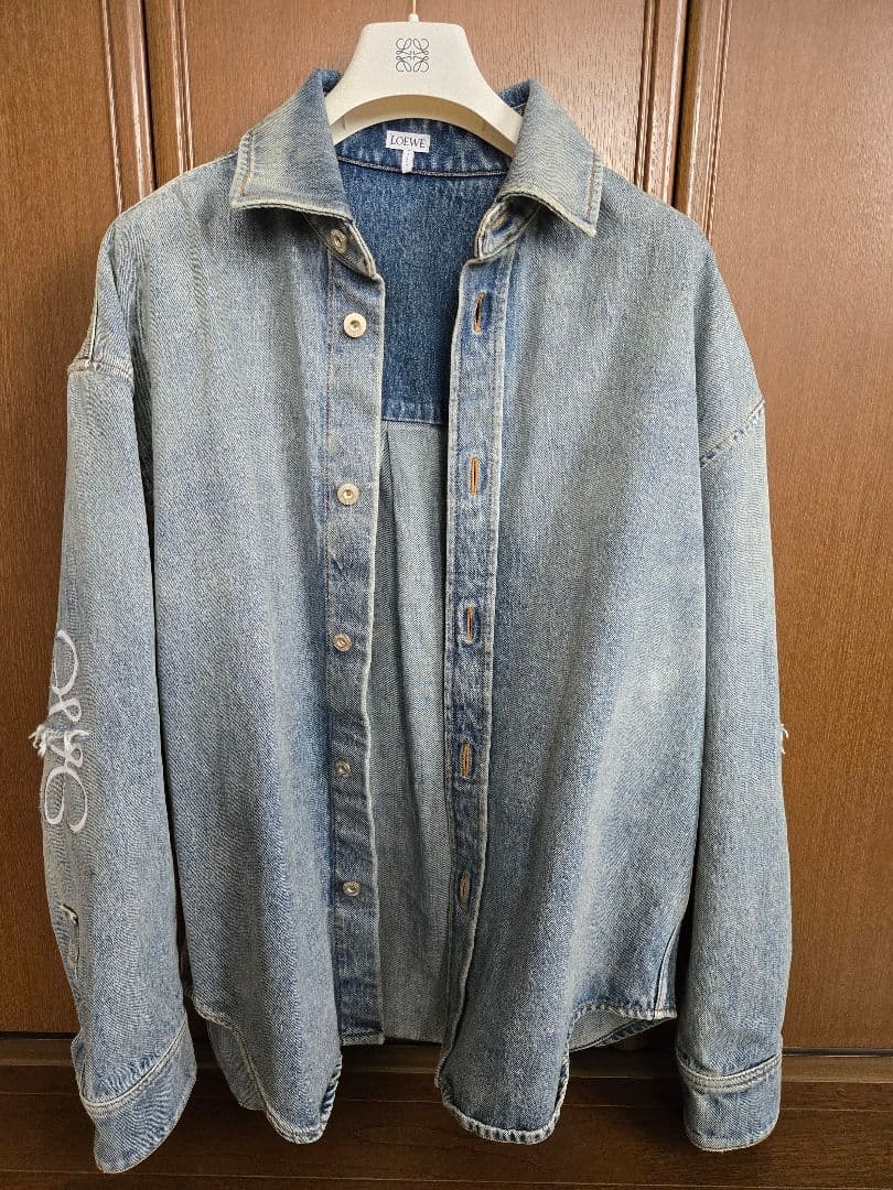 ロエベ　デニムジャケット　デニムシャツ　アナグラム