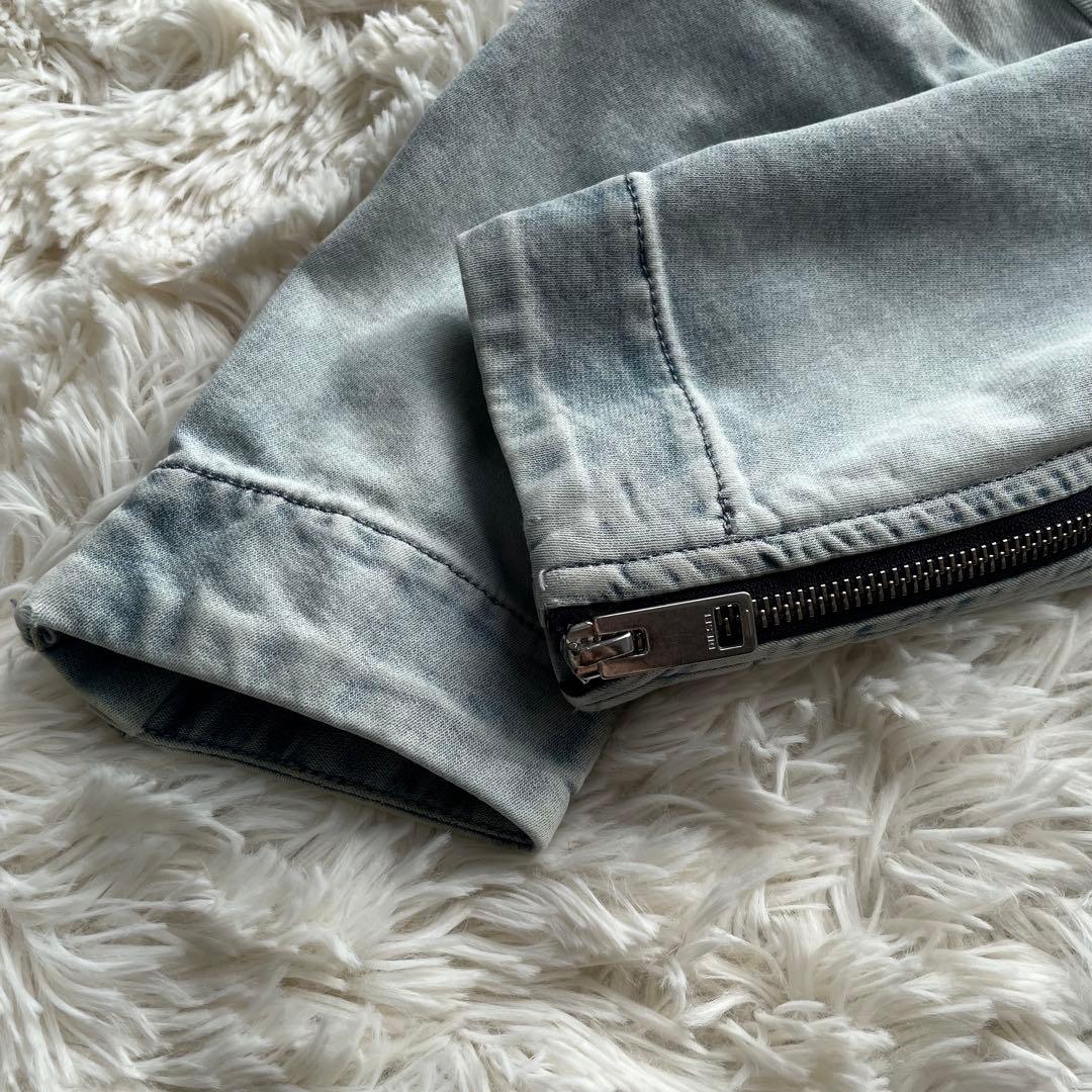 美品✨ディーゼル　デニム　ライダースジャケット　ジョグジーンズ　水色　L相当