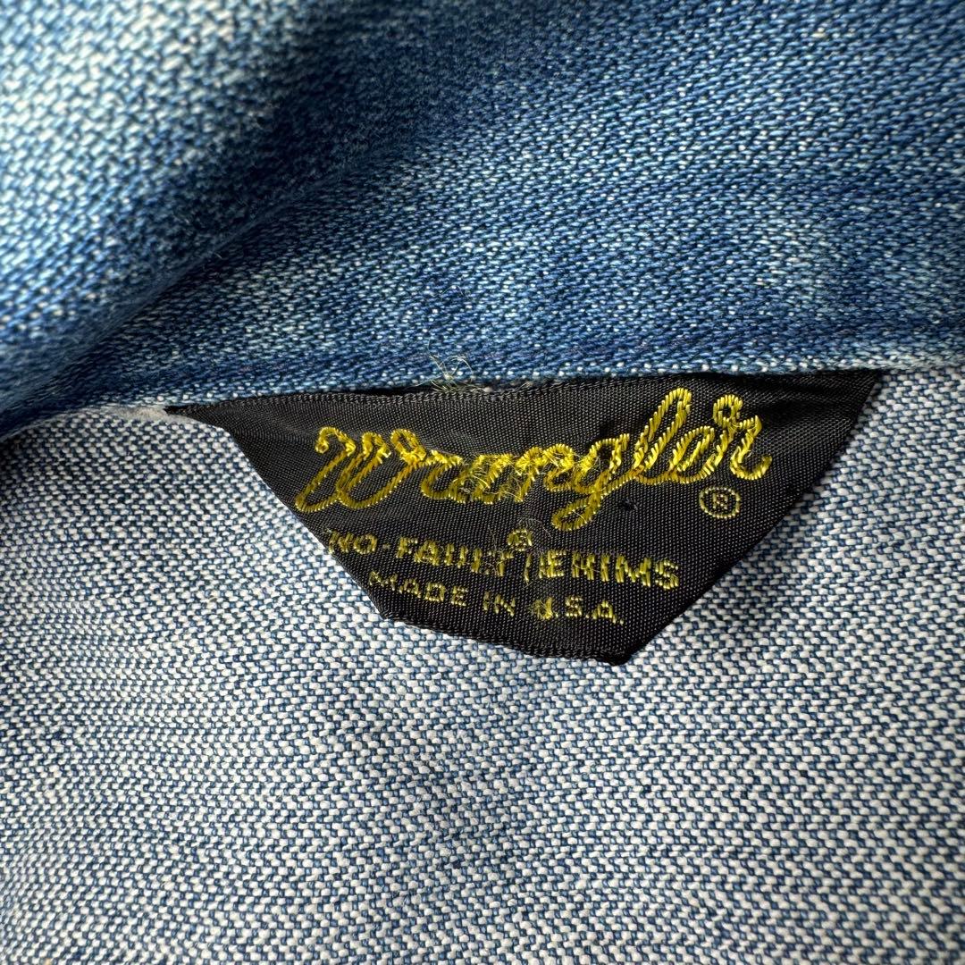☆Wrangler USA製 黒タグ デニムジャケット 2ポケット 70s☆