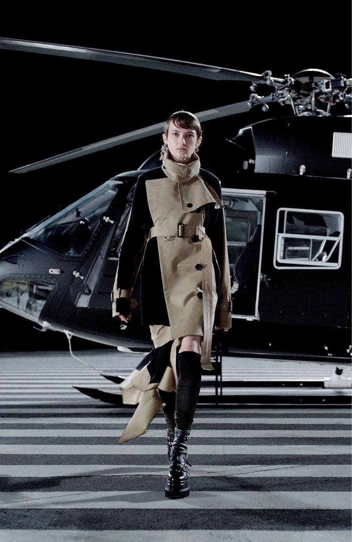 sacai 15万 21A/W ウールトレンチドッキングコート