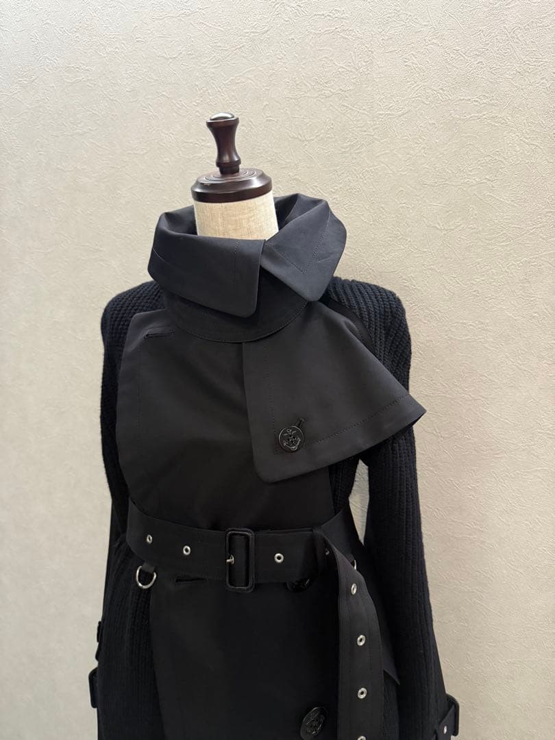 sacai 15万 21A/W ウールトレンチドッキングコート