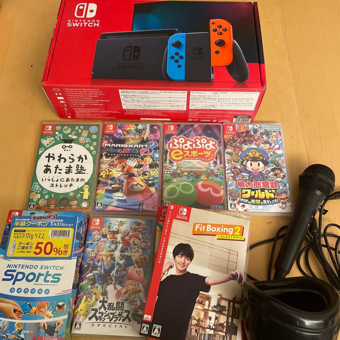 Nintendo Switch 本体 青/オレンジとソフトセット