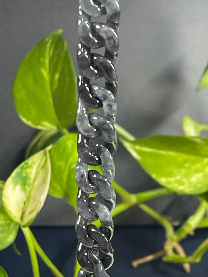 ミャンマー産天然翡翠A貨 黒翡翠(烏鶏) 19cm危除け金運アップ ブレスレット