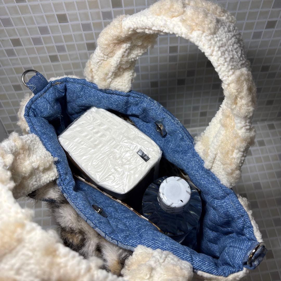 ね*】様 コヤンイサムチョン★ハートいっぱいトートバッグ　レオパード　くまさん着