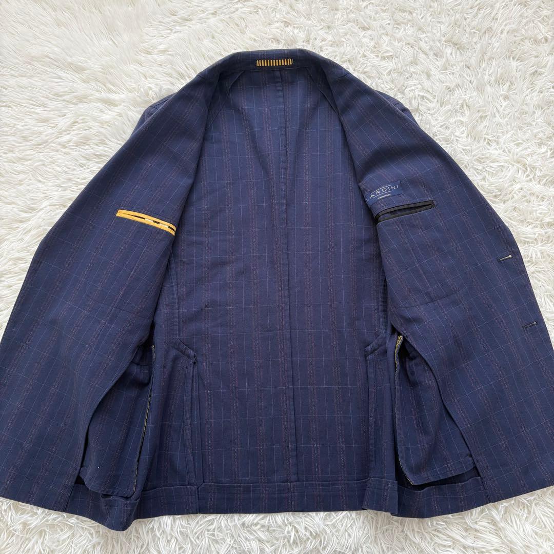 LARDINI ラルディーニ ジャケット 52 ネイビー チェック イタリア製