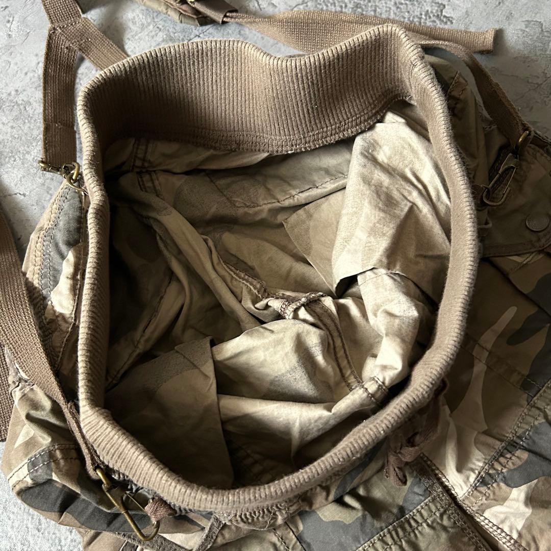 00s Y2K GOA ゴア 迷彩 パラシュートパンツ カーゴ サスペンダー