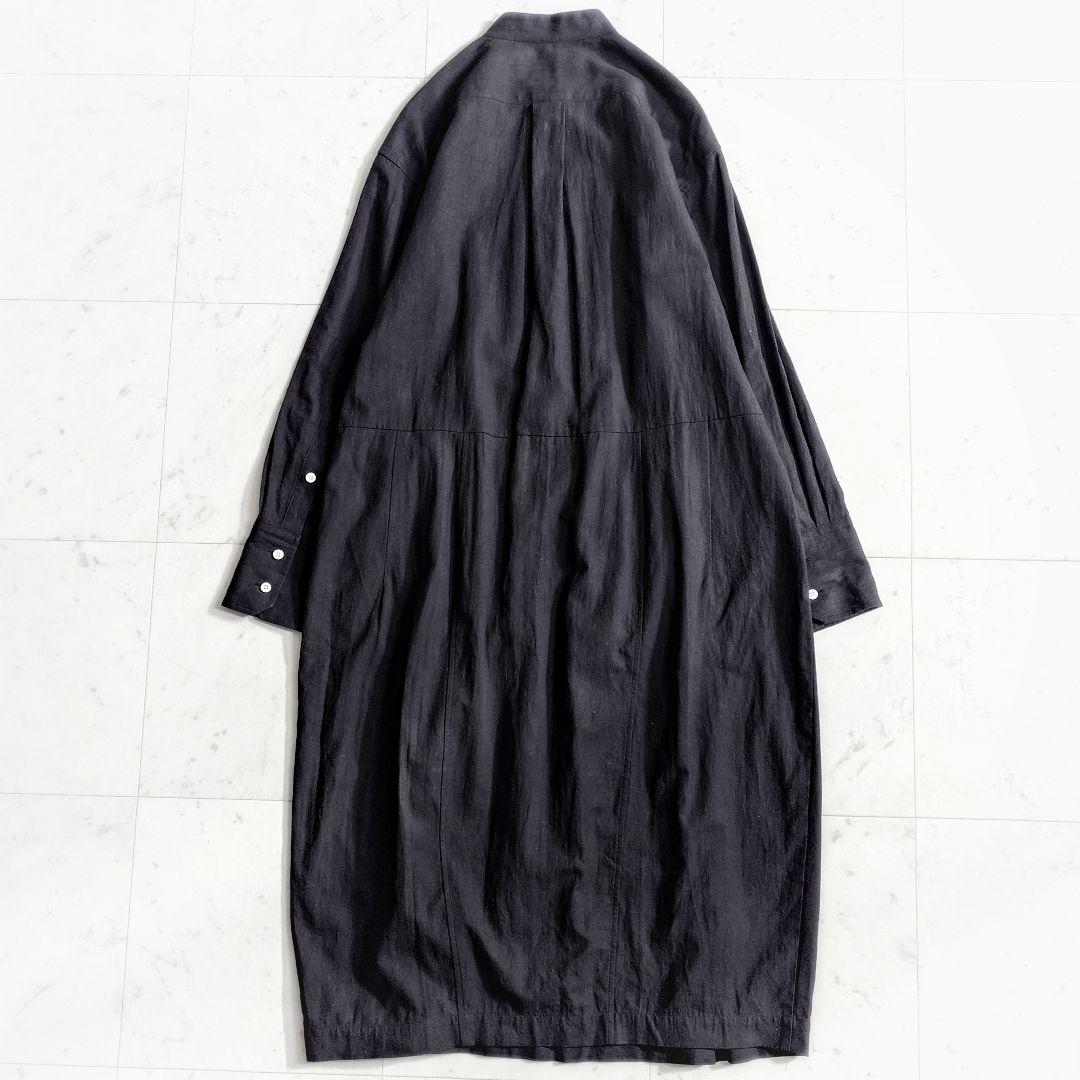 美品✨定価3.5万 ザシンゾーン バンドカラー リネン ロングシャツワンピース