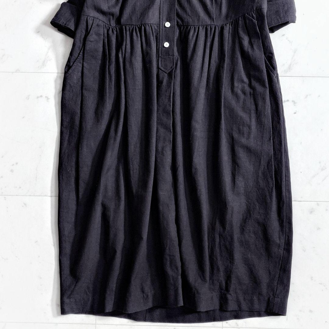 美品✨定価3.5万 ザシンゾーン バンドカラー リネン ロングシャツワンピース