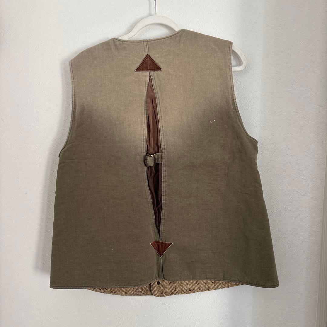 オリーブグリーン ツイードベスト