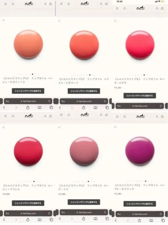 【新品未開封】〈エルメジスティブル〉リップオイル 6本セット