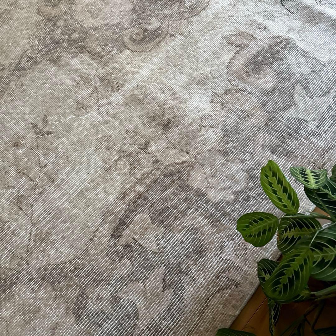 大判160×257 擦れシャビー　色むら　メダリオン　トルコヴィンテージラグ