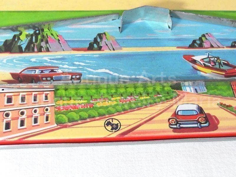 ブリキの飛行機が走る ドリームランド エアポート １９６０年代　日本製　箱付き