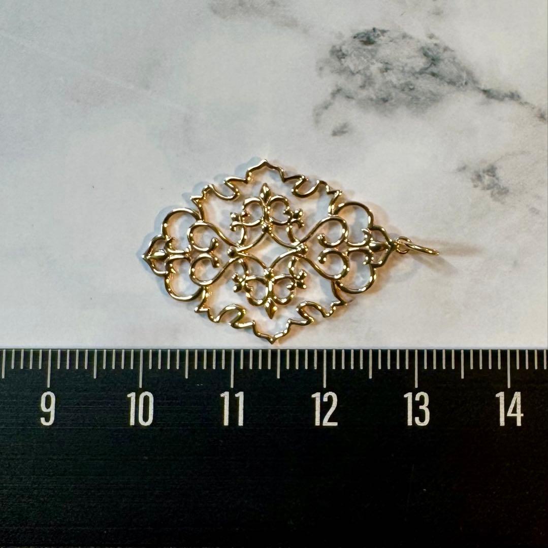 agete◆ジャスミン*K10*透かしネックレスチャーム*トップ*アガット