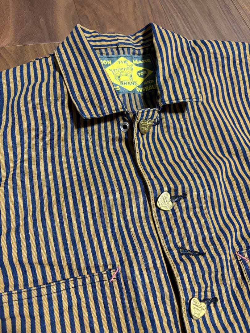 TCBジーンズ キャットハート チョアコート タビーキャットストライプ 40