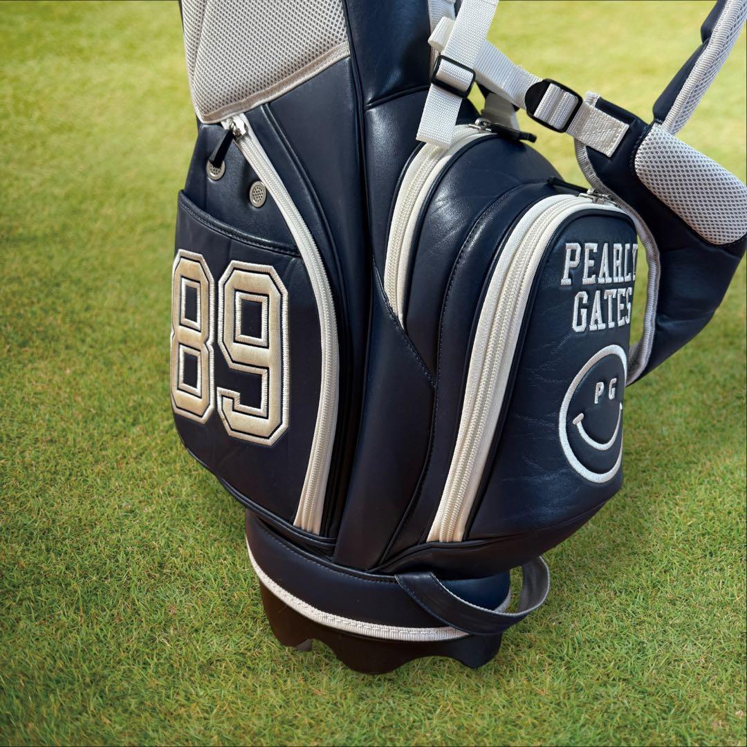 パーリーゲイツ　キャディバッグ　ネイビー　紺　ショルダー式　スタンド式　軽量