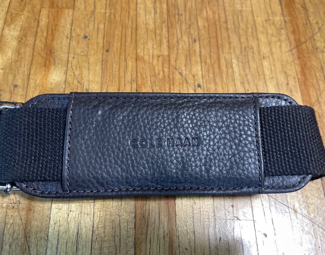 COLE HAAN ダークブラウン シボ革 ボストンバッグ