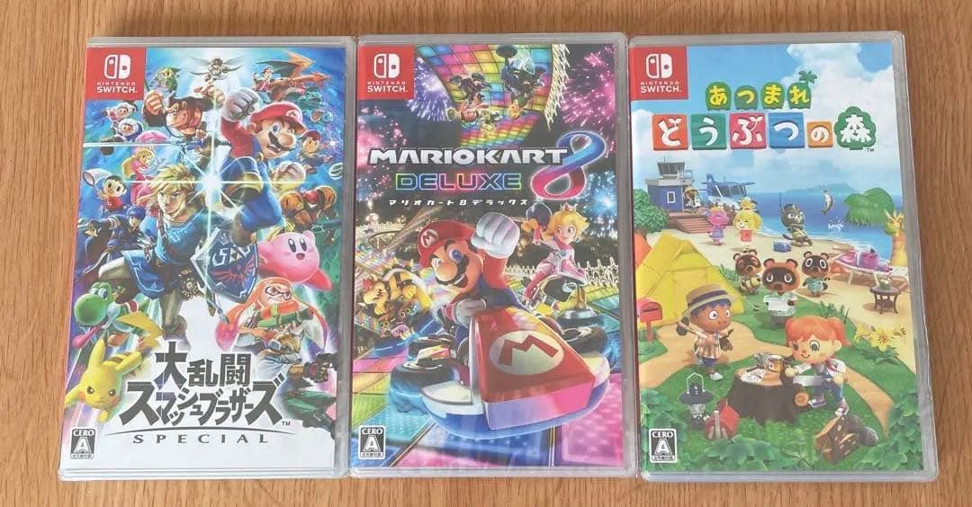 新品、未開封　スマブラ　マリオカート　どうぶつの森　3本セット