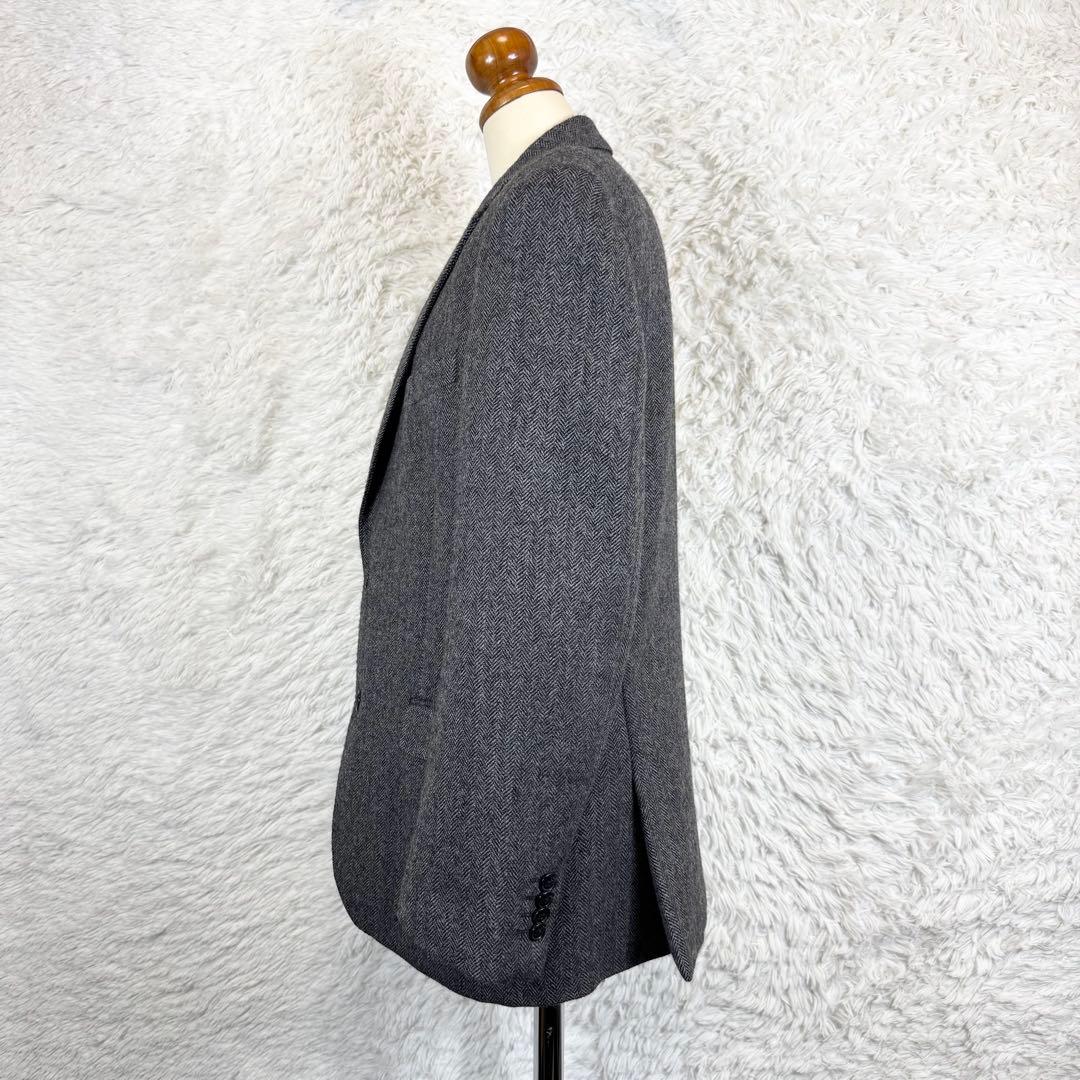 【美品】ローレンラルフローレン テーラードジャケット ヘリンボーン グレー 42