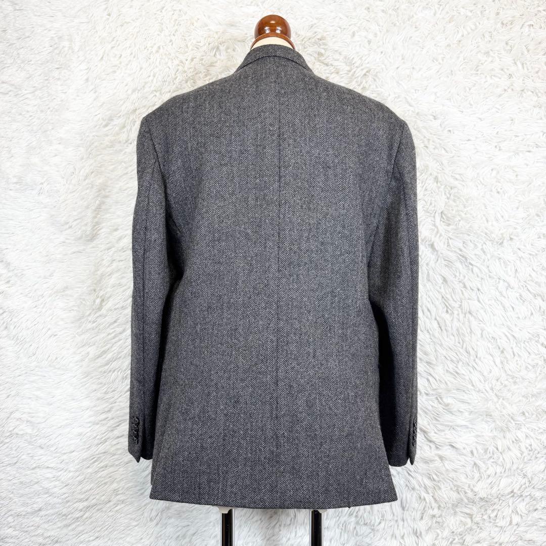 【美品】ローレンラルフローレン テーラードジャケット ヘリンボーン グレー 42