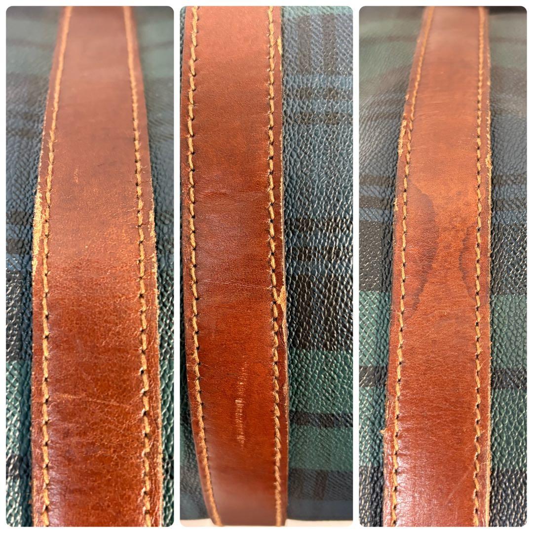 ポロ　ラルフローレン　ボストンバッグ　 2way チェック　PVC レザー　底鋲