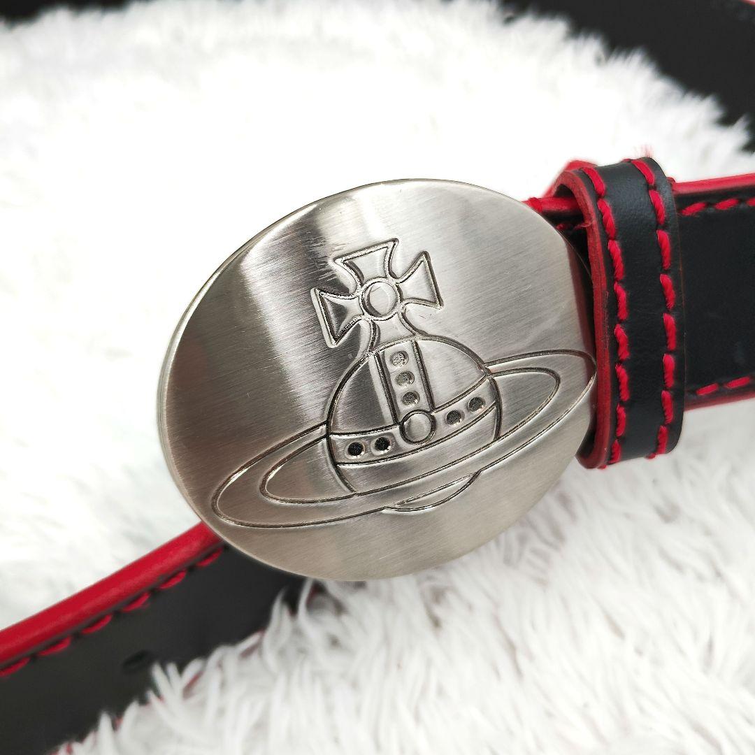 vivienne Westwood✨️オーブ　バックル　ベルト　シルバー　レッド