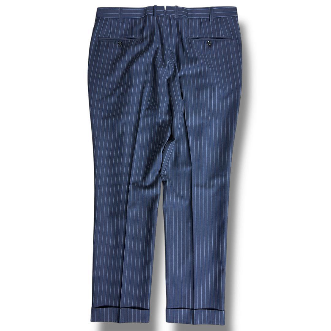 J7041 超美品 エルメネジルドゼニア スミズーラワイドストライプスーツ 54