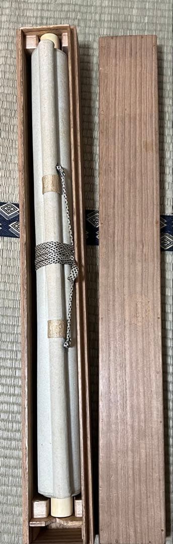 掛け軸　日本画 安田靫彦［朝顔］絹本　木箱！