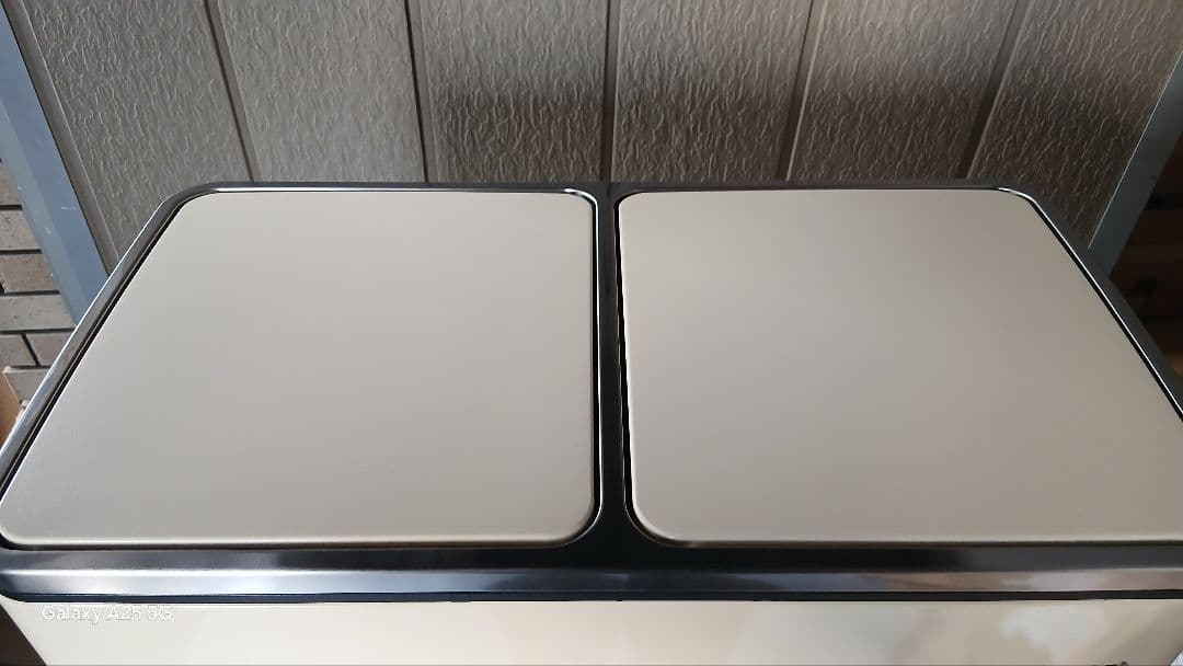 #新品　訳ありゴミ箱 ダストボックス 2分別ペダル式 2x30L ステンレス