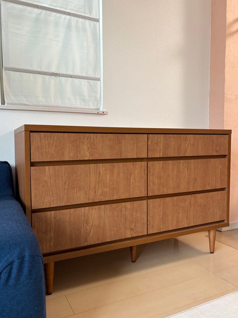 幅120cm LOWYA 木製チェスト 収納棚 北欧 アルダー 梱包たのメル便