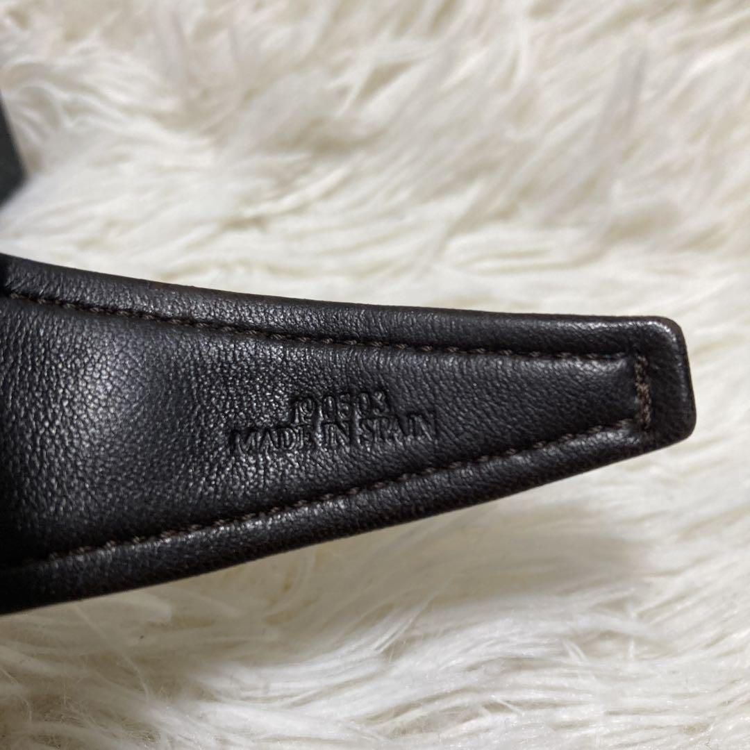 希少✨美品✨ロエベ　バングル　アナグラム　キャンバスレザー　ロゴ金具　青