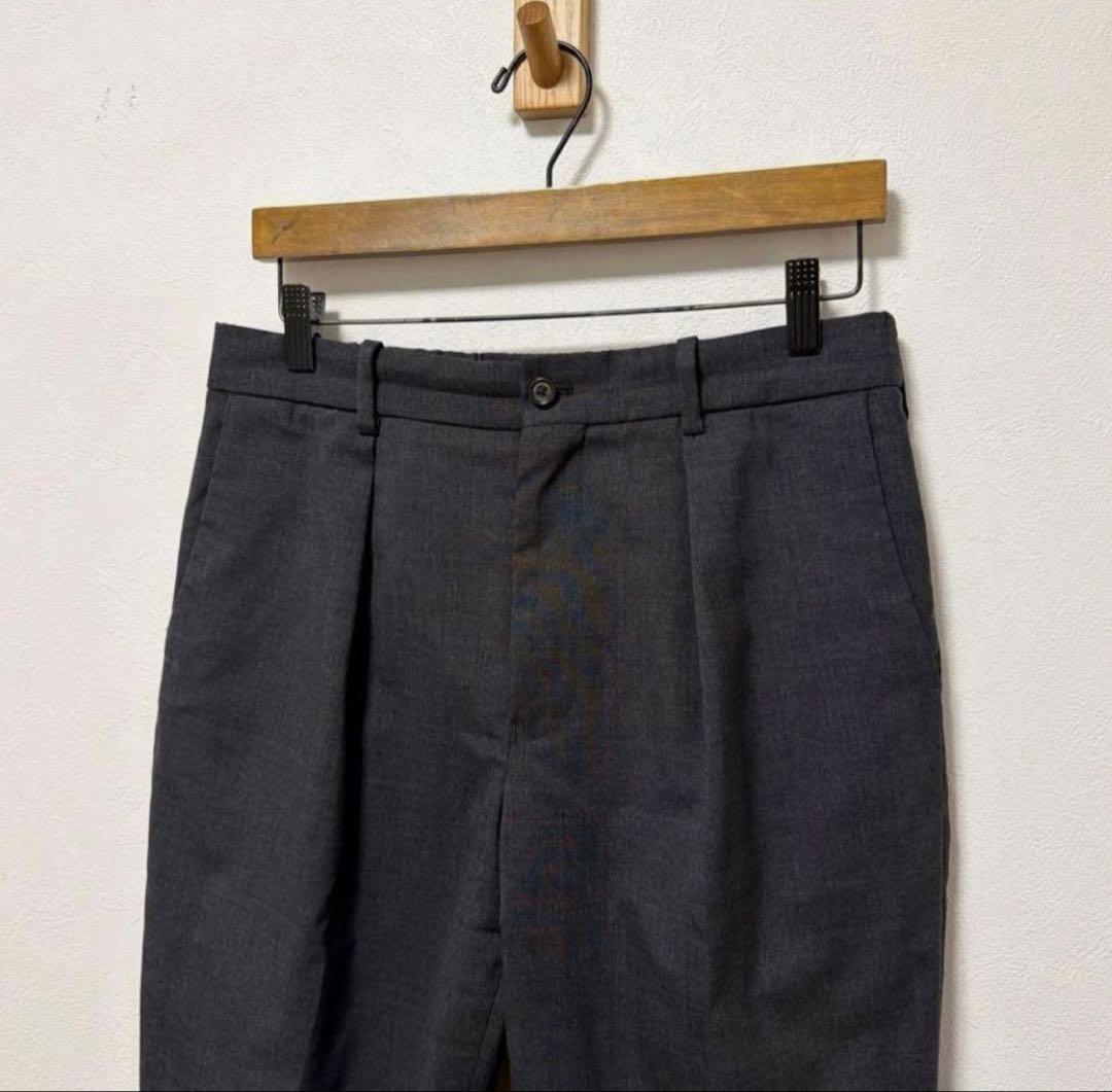 MARKAWARE フロントプリーツペグトップ オーガニックウールトロピカル 2