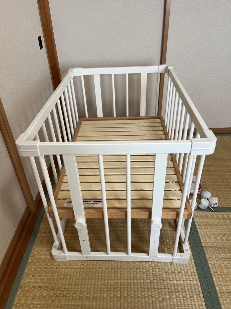 【8月まで】farskaファルスカミニジョイントベッド　未使用セーフティベルト付