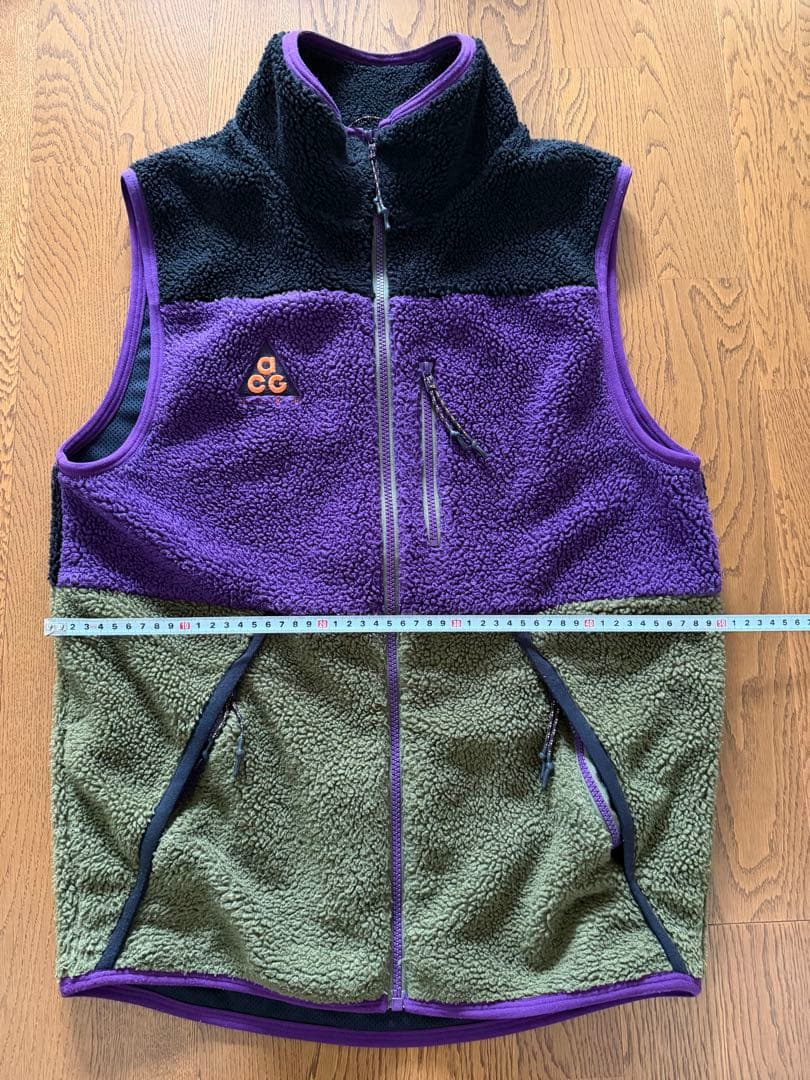NIKE ACG フリースベスト 紫/緑/黒