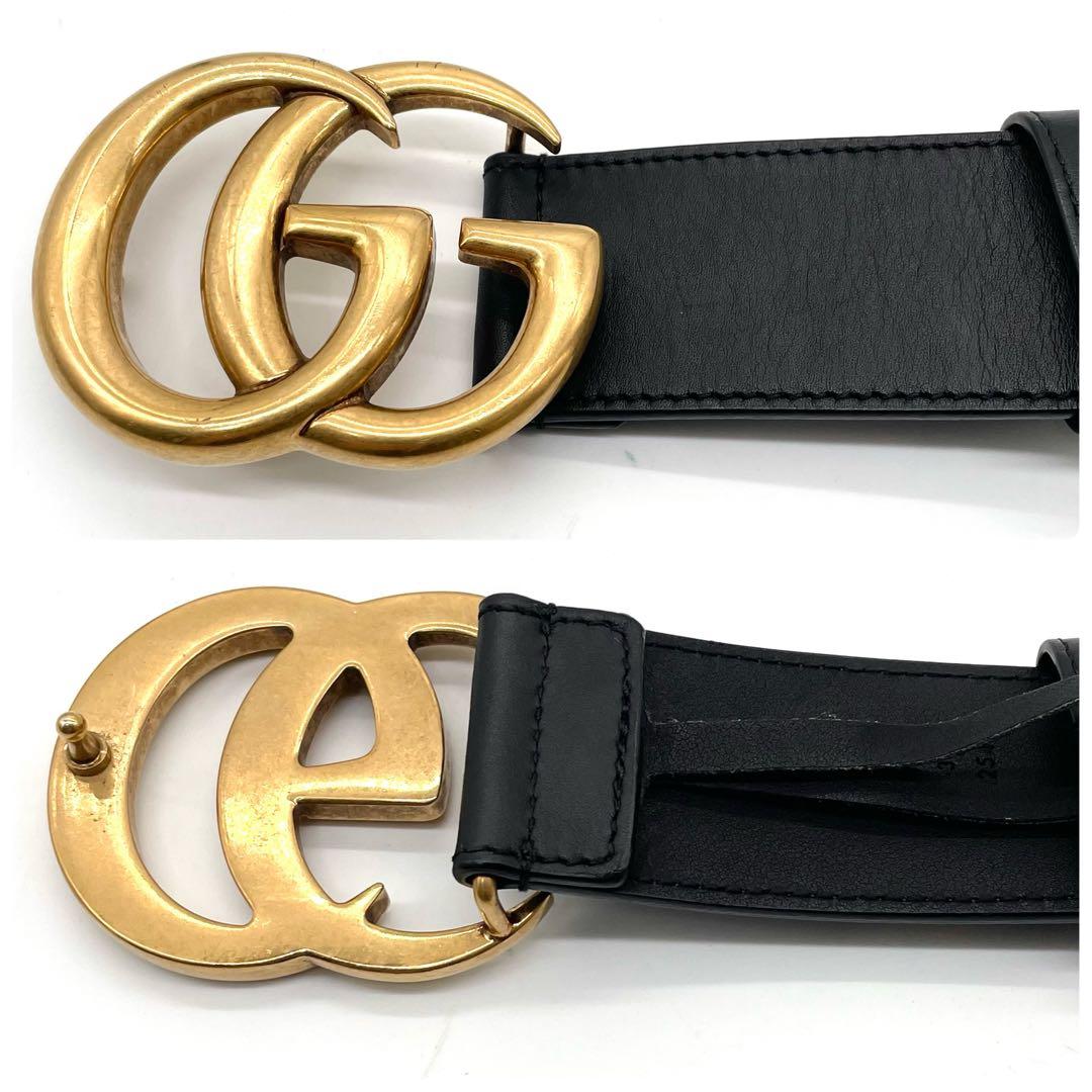 未使用級✨グッチ ベルト GGマーモント レザー ブラック 75 30