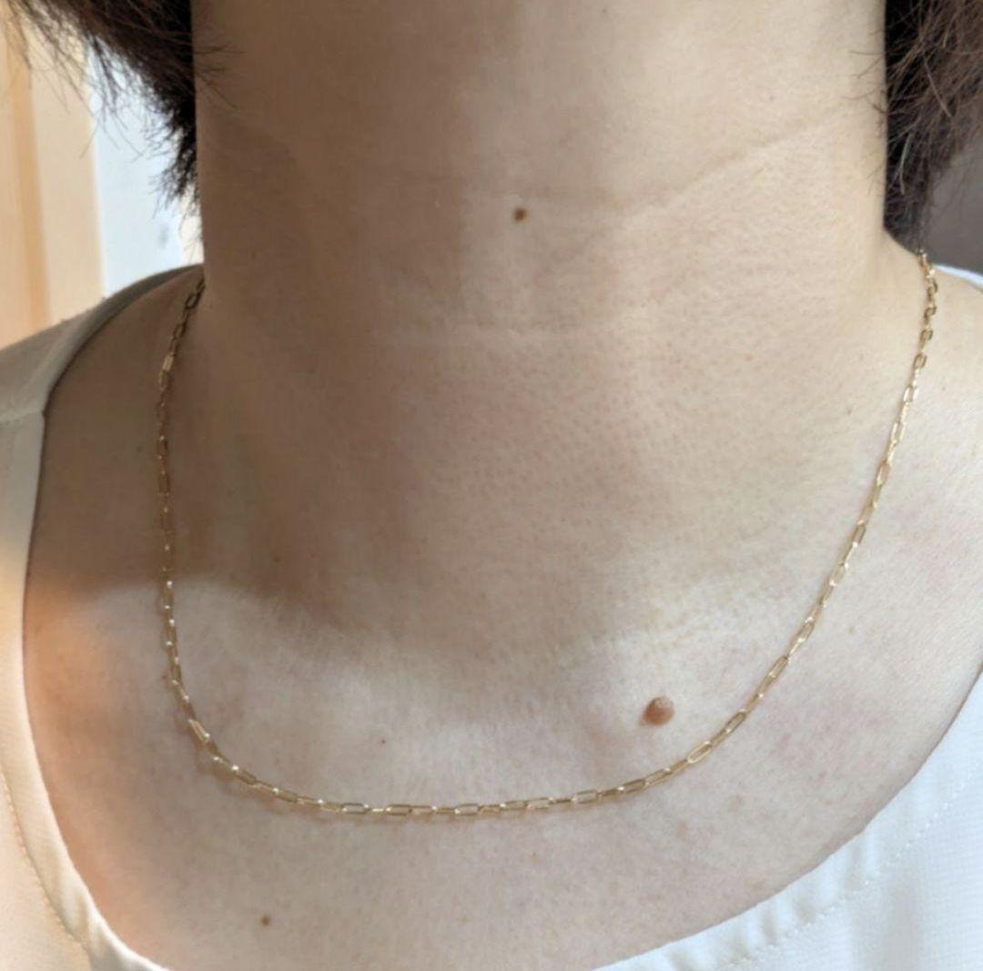 【最安値】K18 18金 18k YG ペーパークリップ ネックレス 40cm