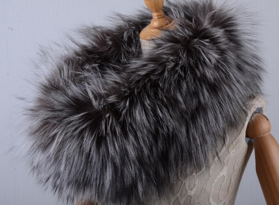 新品限定◆上質シルバーフォックス編み込みスヌード ボレロ /毛皮 リアルファー