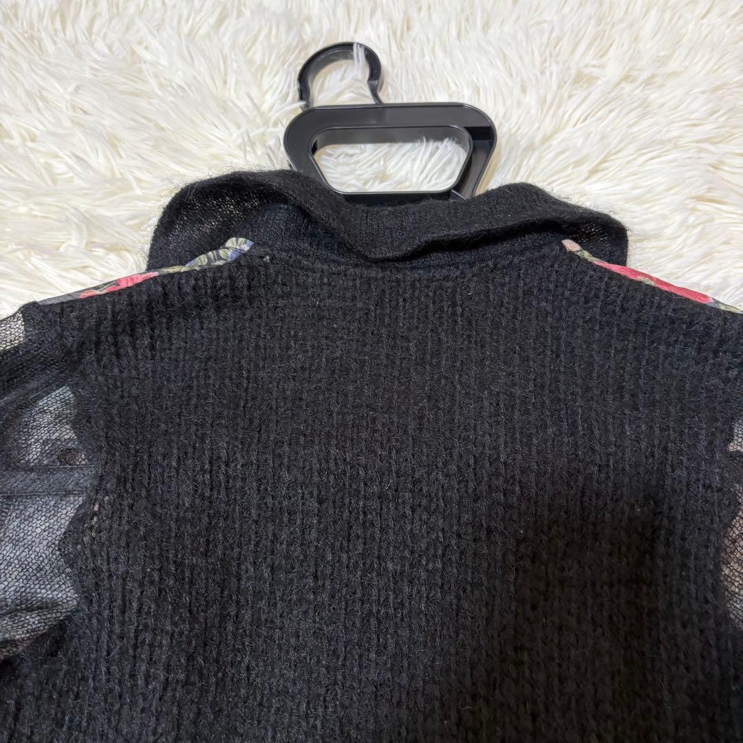 トリココムデギャルソンAD2013 花柄 切替え モヘア ニットシャツ Sサイズ