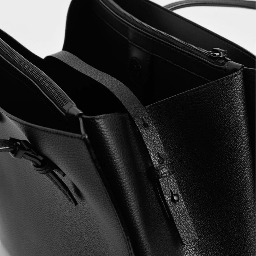 【極美品】CHARLES&KEITH クラシックダブルハンドル トートバッグ