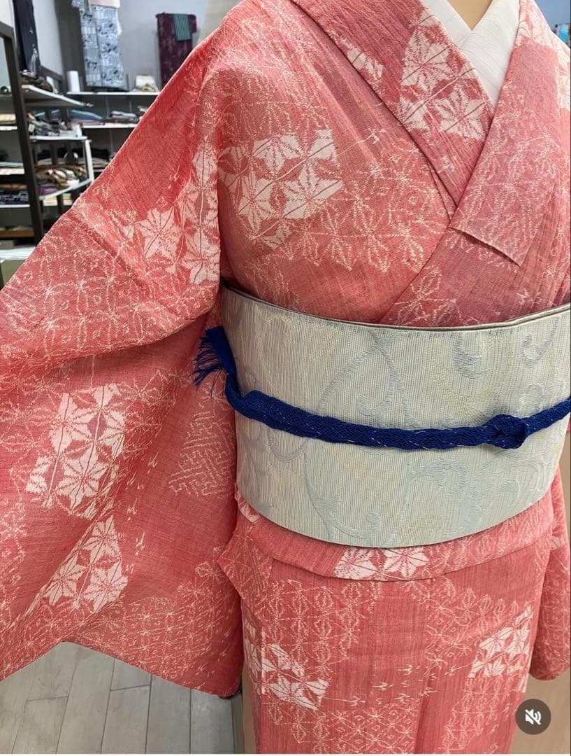 小千谷縮　リユース　浴衣　夏着物