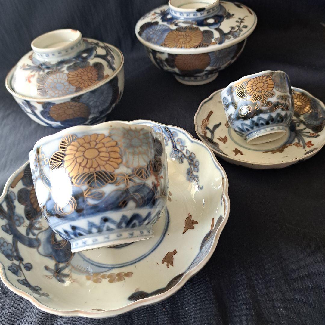 「ご成約者」です。 古伊万里色絵金彩皿 7種類1セット 骨董アンティ